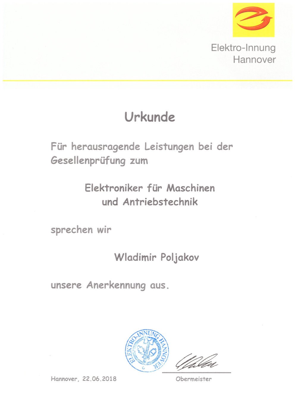 Ehrenurkunde
